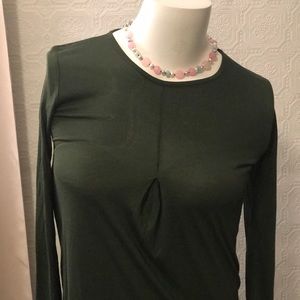 Muni-Muni Crew Neck Tunic Hunter Green Sz 38 Small